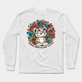 "Enchantment in Bloom" Snow Leopard Cub Long Sleeve T-Shirt